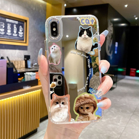 Coque de Protection de silicone Miroir avec image de chat pour iPhone — ECO · Smarty Paris 18e